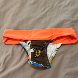Brazilian Bikini Bottom with Orange Waistband